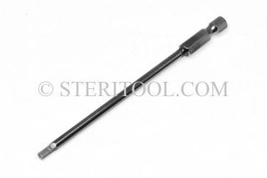 #11540 - 7/32" Hex x 6"(150mm) OAL Stainless Steel Power Bit. hex bit, power bit, stainless steel
